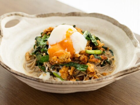 鶏ひき豆乳坦々蕎麦